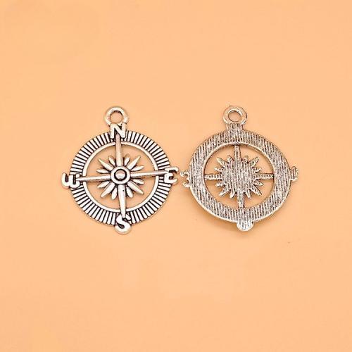 Zinc Alloy Pendants Compass plated DIY Sold By Bag