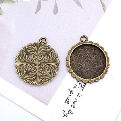 Zinc Alloy vedhæng Cabochon Setting, antik bronze farve forgyldt, du kan DIY, 20mm, 100pc'er/Bag, Solgt af Bag