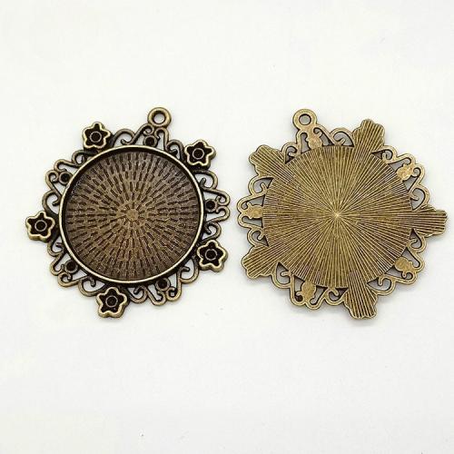 Liga de zinco Pendant Cabochon Ambiente, banho de cor bronze antigo, DIY, 30mm, 100PCs/Bag, vendido por Bag