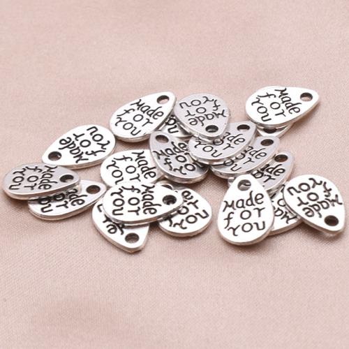 Zinc Alloy Pendants Teardrop antique silver color plated DIY Sold By Bag