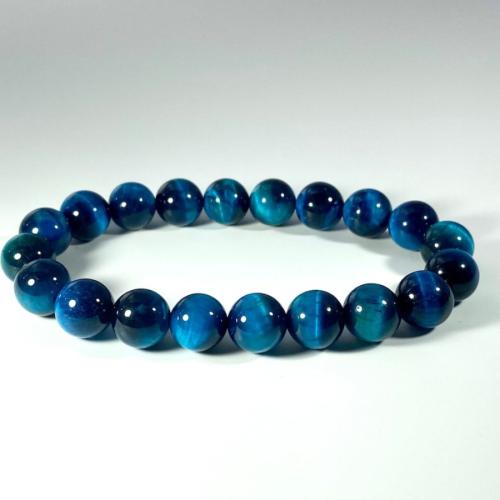 Tiger Eye Bracelet Round handmade fashion jewelry & Unisex blue Sold By PC