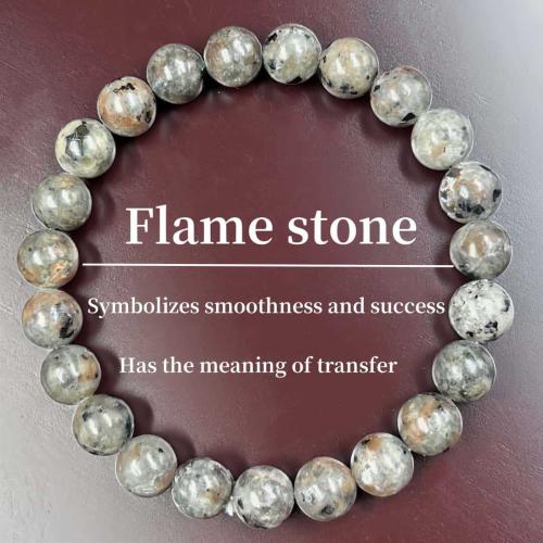 Flame Stone Bracelet Round handmade fashion jewelry & Unisex Length Approx 6.3-7.87 Inch Sold By PC