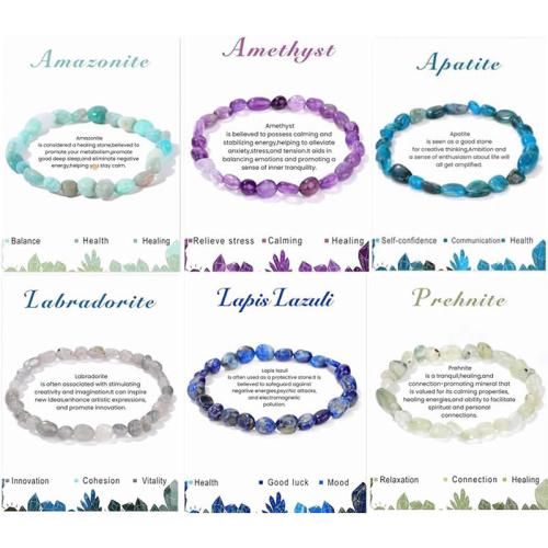 Gemstone Bracelet, Babhta, lámhdhéanta, ábhair éagsúla do rogha & unisex, Fad Thart 6-8 Inse, Díolta De réir PC