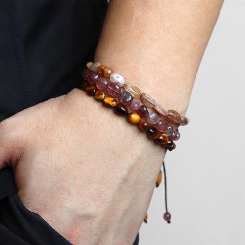 Piedras preciosas Pulsera, con Cordón de cera, hecho a mano, diferentes materiales para la opción & unisexo, longitud aproximado 6-10 Inch, Vendido por UD