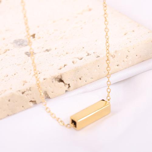 Collier d'acier titane, rectangle, Placage, pour femme, plus de couleurs à choisir, Vendu par PC