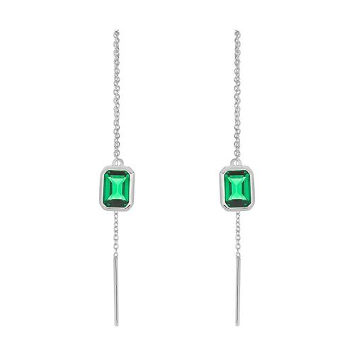 Boucles d'oreilles en laiton zircon cubique pavent, bijoux de mode & pavé de micro zircon & pour femme, Vendu par paire