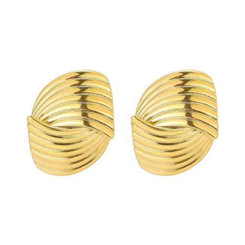 Stainless Steel Stud Earrings 304 Stainless Steel 18K gold plated fashion jewelry & for woman Sold By Pair