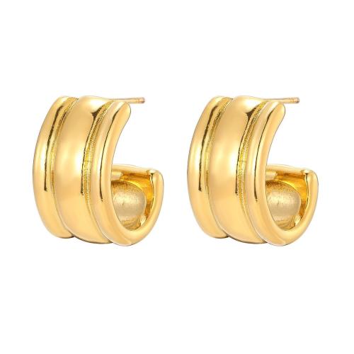 Stainless Steel Stud Earrings 304 Stainless Steel fashion jewelry & for woman golden Sold By Pair