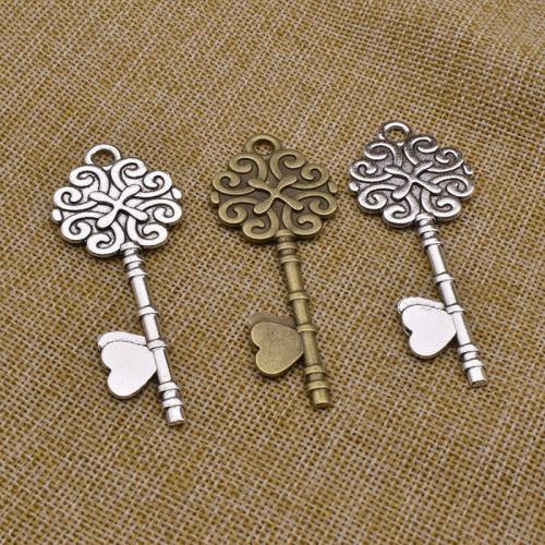 Zinc Alloy Key Pendants plated DIY 20mm Sold By Bag