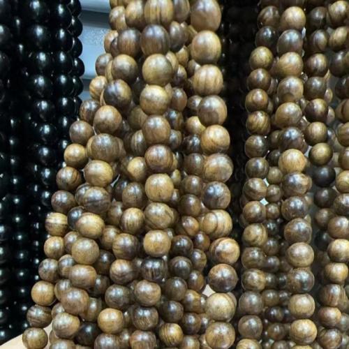 Wood Beads Sandalwood polished Buddhist jewelry 6mm Sold By Strand