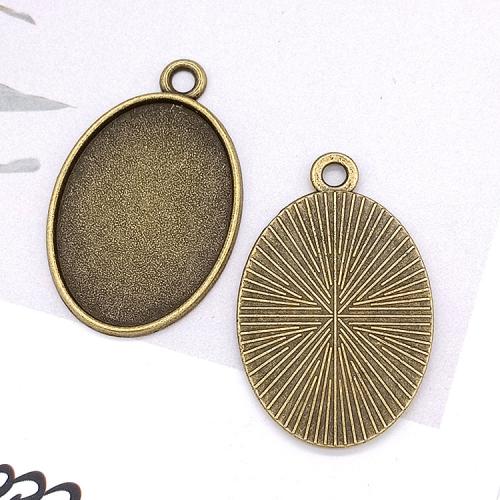 Cink ötvözet medál Cabochon beállítás, antik bronz színű bevonattal, DIY, 18x25mm, 100PC-k/Bag, Által értékesített Bag