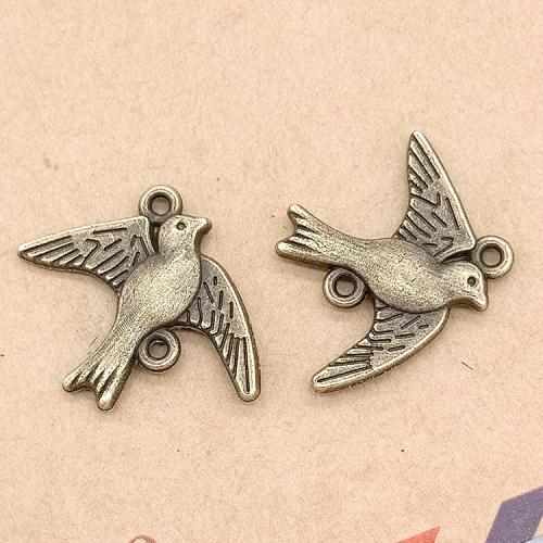 Connecteur en alliage de Zinc animal, oiseau, Plaqué de couleur de bronze antique, DIY & boucle de 1/1, 22x12x3mm, 100PC/sac, Vendu par sac