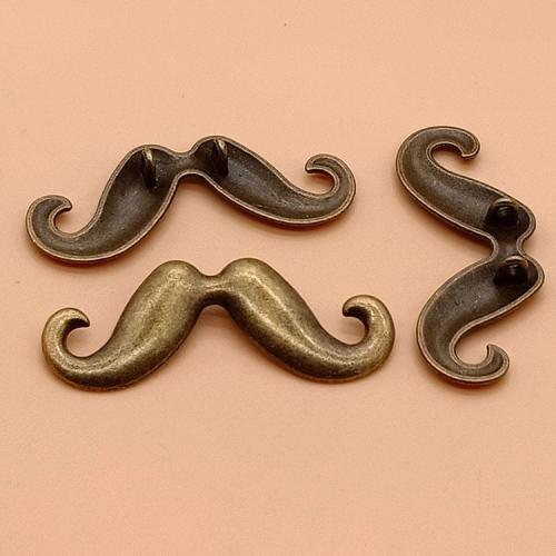 Zinc Alloy Connector Mustache plated DIY & 1/1 loop Sold By Bag