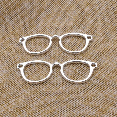 Zinc Alloy Connector Glasses antique silver color plated DIY & 1/1 loop Sold By Bag