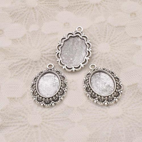 Zinc Alloy Pendant Cabochon Setting antique silver color plated DIY Sold By Bag