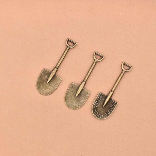 Zinc Alloy Pendler, Skovl, antik bronze farve forgyldt, du kan DIY, 45x16mm, 100pc'er/Bag, Solgt af Bag