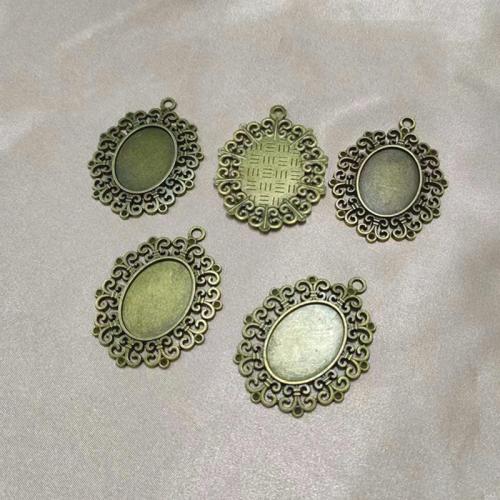 Zinc Alloy Pendant Cabochon Setting antique bronze color plated DIY Sold By Bag