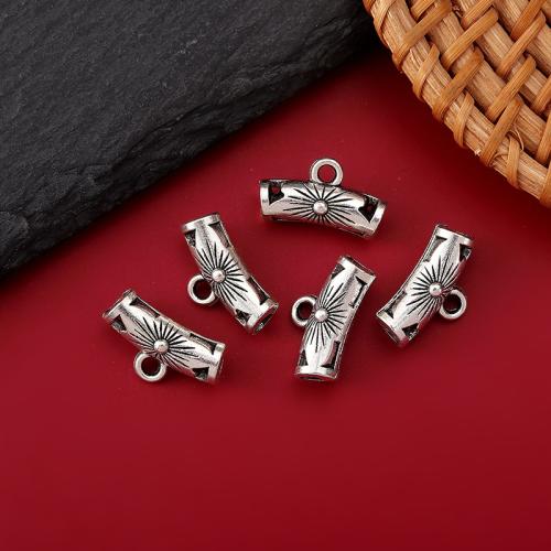 Zink legering Bail Beads, Zinc Alloy, antik sølv farve forgyldt, du kan DIY, 10x17mm, 100pc'er/Bag, Solgt af Bag