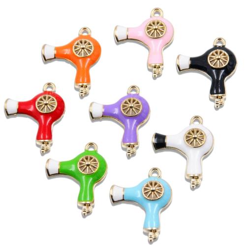 Zinc Alloy Enamel Pendants Hair Drier KC gold color plated DIY nickel lead & cadmium free Approx 1mm Approx Sold By Bag