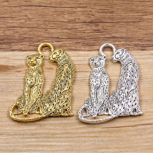 Zinc Alloy Animal Pendler, Leopard, forgyldt, du kan DIY, flere farver til valg, nikkel, bly & cadmium fri, 45x62mm, Ca. 100pc'er/Bag, Solgt af Bag