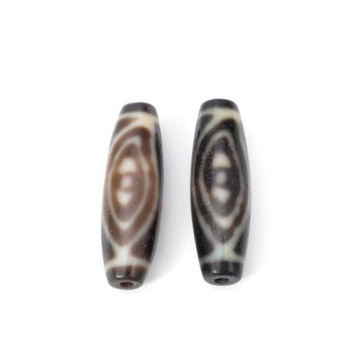 Coirníní Tibéidis dZi Agate Nádúrtha, Agate Tibéidis, DIY, 12x38mm, Díolta De réir PC