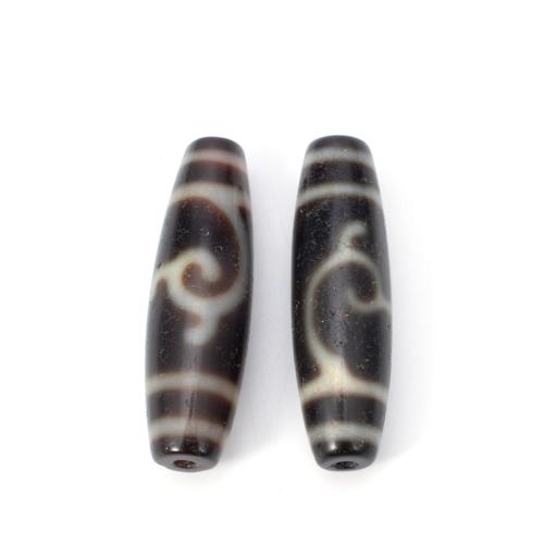 Naturlige tibetanske Agate Dzi Beads, Tibetansk agat, du kan DIY, 12x38mm, Solgt af PC