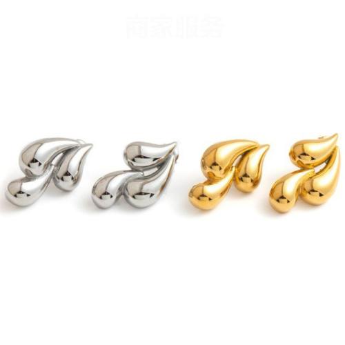 Stainless Steel Stud Earrings 304 Stainless Steel Teardrop plated fashion jewelry & for woman Sold By Pair