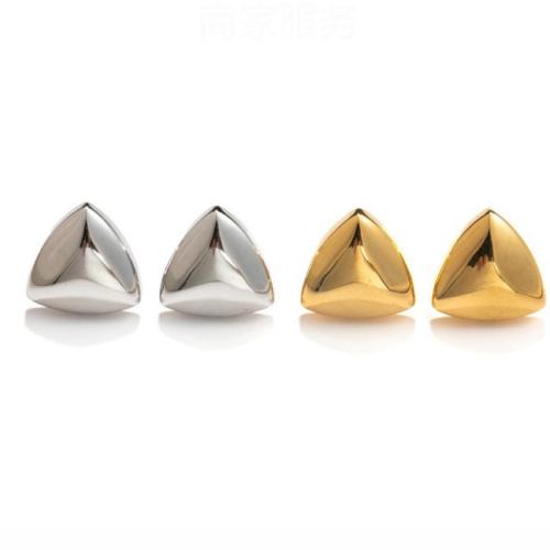 Stainless Steel Stud Øreringe, 304 rustfrit stål, Triangle, forgyldt, mode smykker & for kvinde, flere farver til valg, Solgt af par