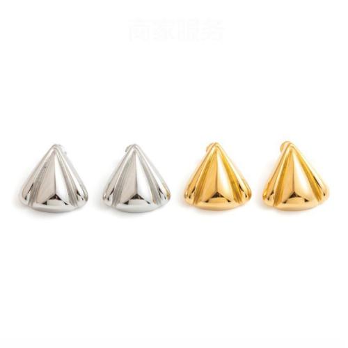 Stainless Steel Stud Øreringe, 304 rustfrit stål, Triangle, forgyldt, mode smykker & for kvinde, flere farver til valg, Solgt af par