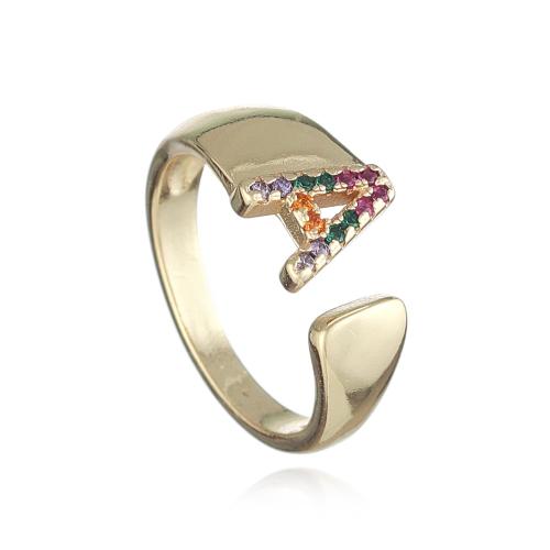 Cubic Zirconia Micro Pave Brass Ring Unisex & micro pave cubic zirconia golden Sold By PC