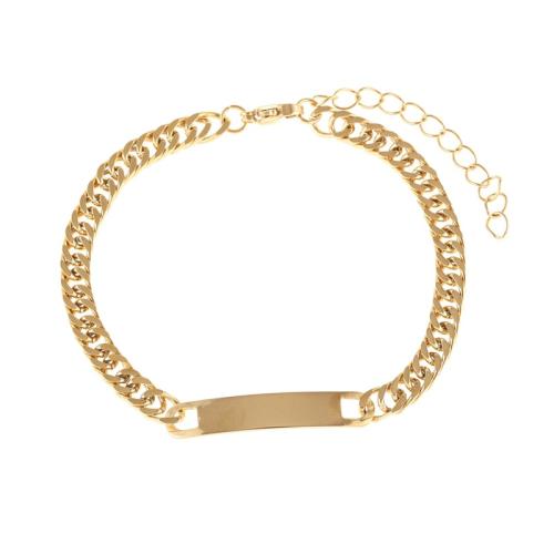 Stainless Steel Jewelry Bracelet 304 Stainless Steel with 5cm extender chain plated Unisex golden Length Approx 18 cm Sold By PC