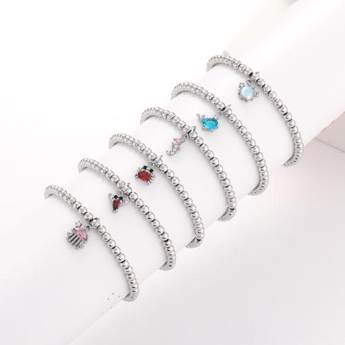 Stainless Steel Jewelry Bracelet 304 Stainless Steel & micro pave cubic zirconia & for woman Sold By PC