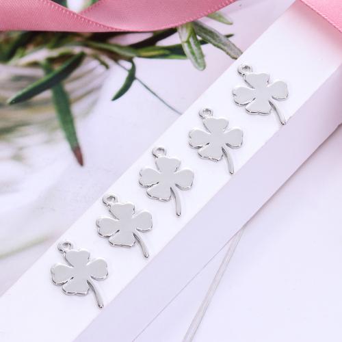 Zink-Legierung Clover Anhänger, Zinklegierung, vierblättriges Kleeblatt, plattiert, DIY, 20x12mm, 100PCs/Tasche, verkauft von Tasche