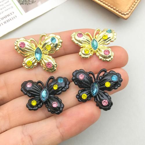 Zinc Alloy Enamel Pendants Butterfly plated DIY Sold By Bag