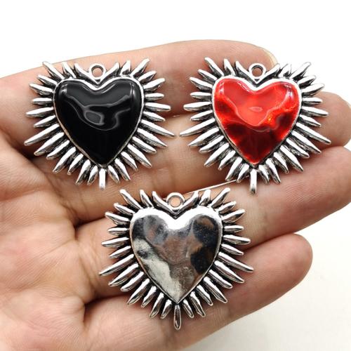 Zink legering emalje vedhæng, Zinc Alloy, Heart, forgyldt, du kan DIY, flere farver til valg, 33x37mm, 100pc'er/Bag, Solgt af Bag