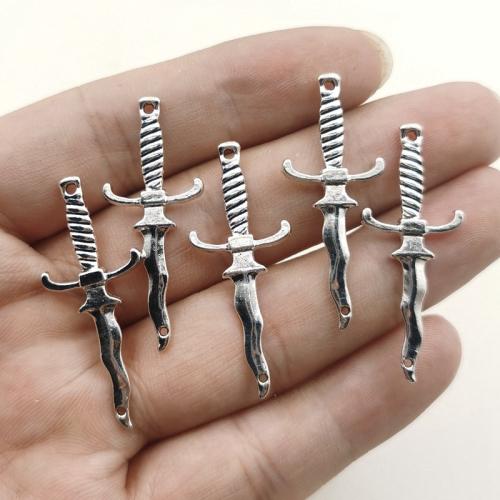 Zinc Alloy Pendants Dagger antique silver color plated DIY Sold By Bag