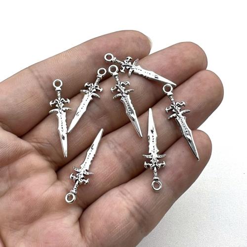 Zinc Alloy Pendants Dagger antique silver color plated DIY Sold By Bag