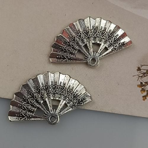 Zinklegering Hangers, Zinc Alloy, Fan, antiek zilver plated, DIY & verschillende grootte voor keus, nikkel, lood en cadmium vrij, Ca 100pC's/Bag, Verkocht door Bag