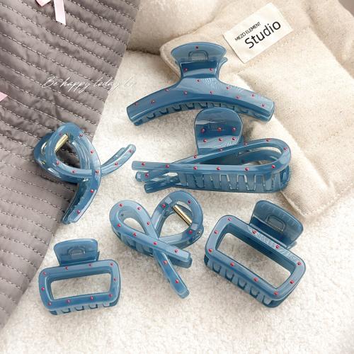 Hair Claw Clips Plastic Korean style & for woman blue Sold By PC