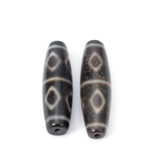 Ágata natural tibetano Dzi Beads, Ágata tibetana, DIY, 12x38mm, vendido por PC