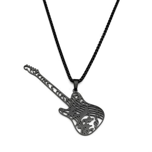 Stainless Steel Sweater Chain Necklace 304 Stainless Steel Guitar plated fashion jewelry & Unisex & hollow Length 60 cm Sold By PC