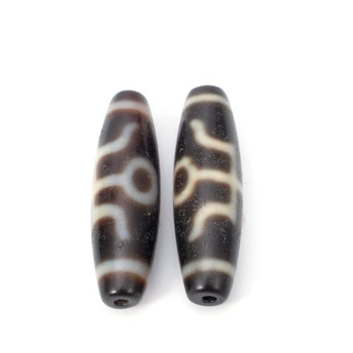 Naturlige tibetanske Agate Dzi Beads, Tibetansk agat, du kan DIY, 12x38mm, Solgt af PC