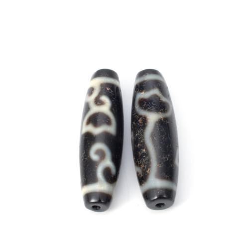 Naturlige tibetanske Agate Dzi Beads, Tibetansk agat, du kan DIY, 12x38mm, Solgt af PC