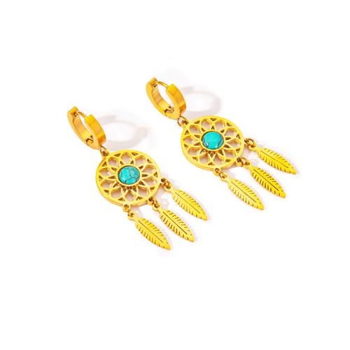 Acier inoxydable Levier Retour Earring, Acier inoxydable 304, Placage, bijoux de mode & pour femme & creux, doré, Vendu par paire