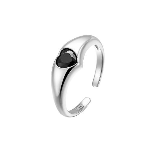 Cubic Zirconia Micro effenen Sterling Zilver Ringen, 925 Sterling Zilver, micro pave zirconia & voor vrouw, meer kleuren voor de keuze, Verkocht door PC