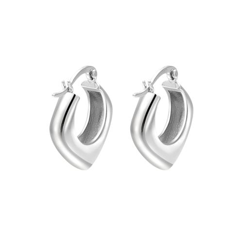 925 Sterling Silver Drop & Cluasa Dangle, do bhean, dath platanam, 17.40mm, Díolta De réir Péire