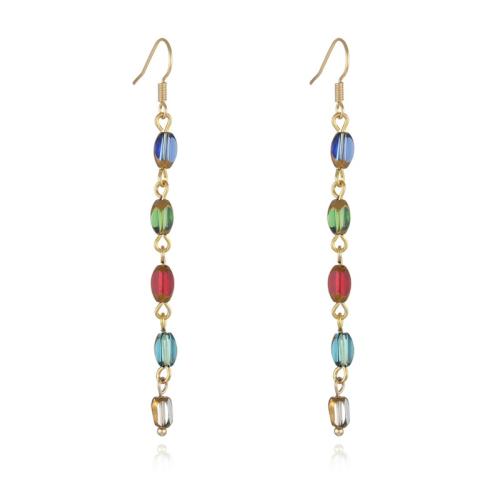 Brass Drop Earring with Crystal handmade fashion jewelry & for woman 74mm Sold By Pair