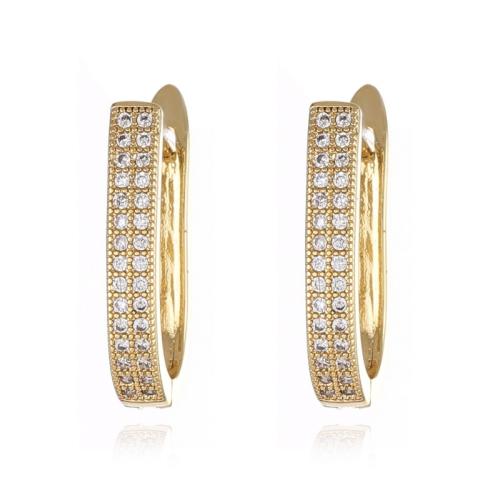 Cubic Zirconia Micro Pave Latão Brinco, cobre, banhado, Vario tipos a sua escolha & micro pavimento em zircônia cúbica & para mulher, dourado, vendido por par