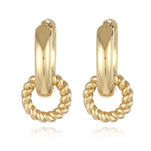 Huggie Hoop Drop Earring Brass plated & for woman golden Sold By Pair