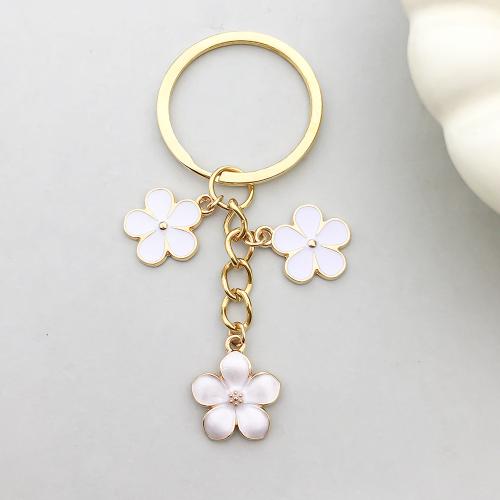 Zinc Alloy Key Clasp Flower plated enamel Sold By Bag